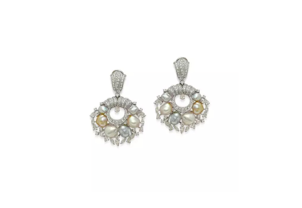 Keshi Pearl Diamond Hoop Earrings 