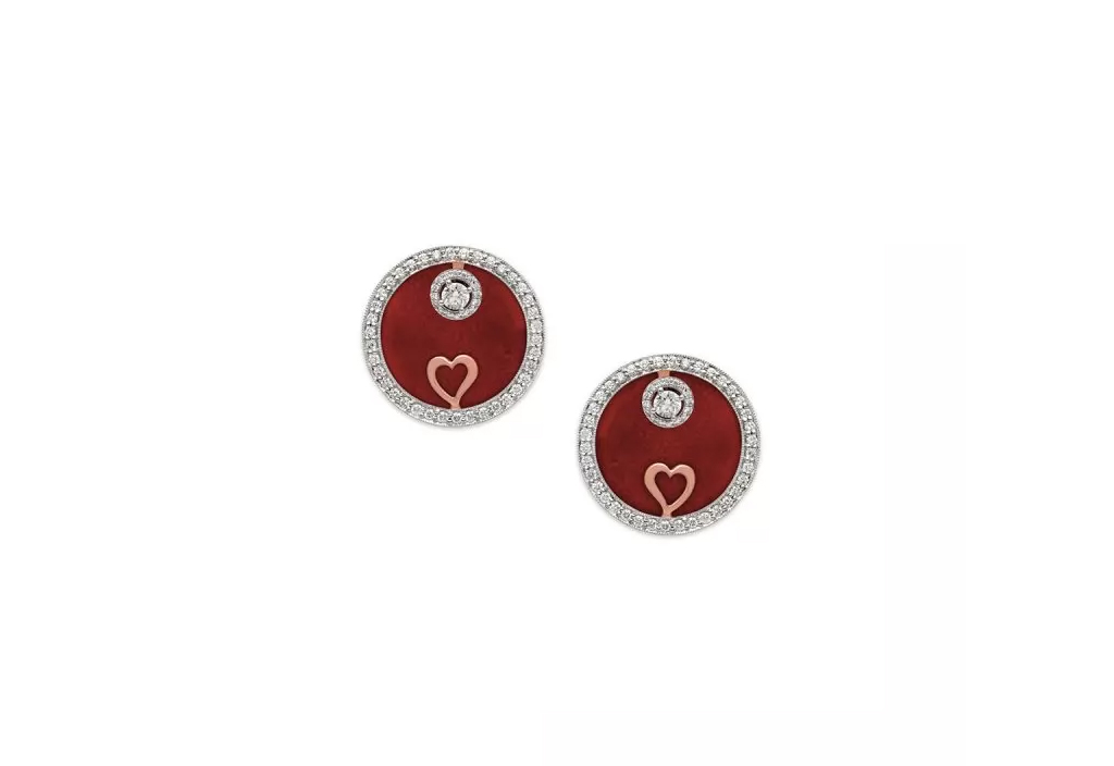 Heart Medallion diamond earring