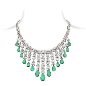 Emerald Diamond Solitaire Necklace