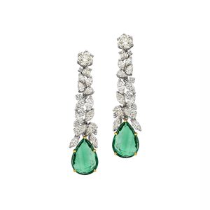 Emerald Diamond Solitaire Earrings