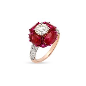 Ruby Diamond Solitaire Ring