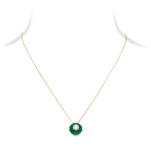 Emerald Diamond Solitaire Pendant