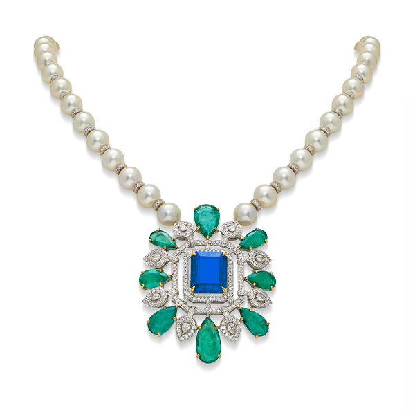 Pearl Emerald Tanzanite Pendant