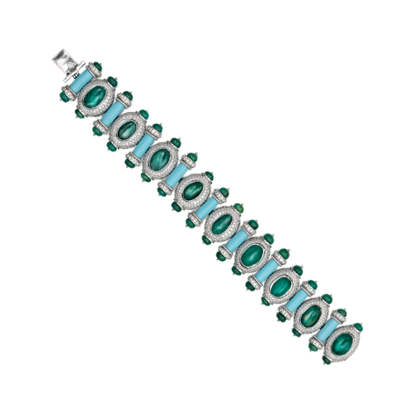 Turquoise Emerald Bead Bracelet