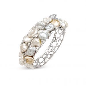 Keshi Pearl Diamond Bracelet
