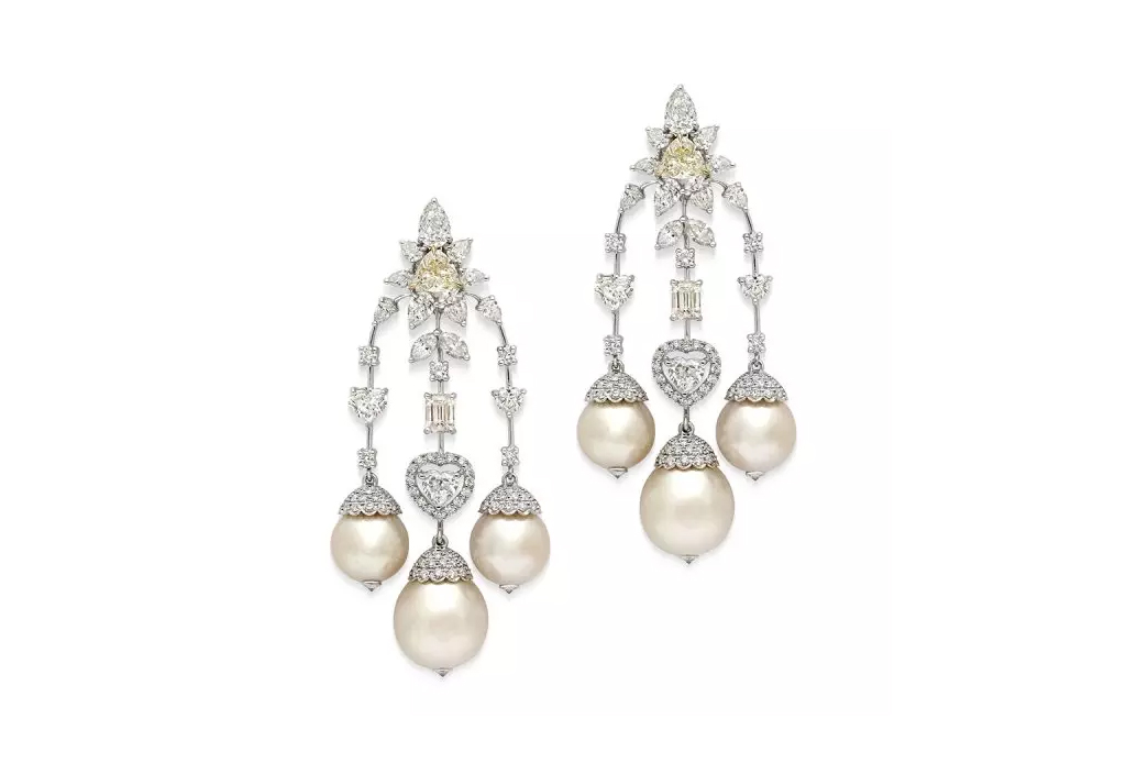 Canary Keshi Pearl Diamond Earrings