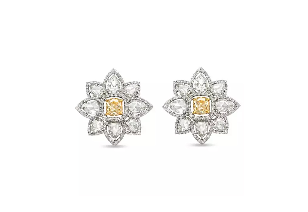 Golden Iris Diamond Earring