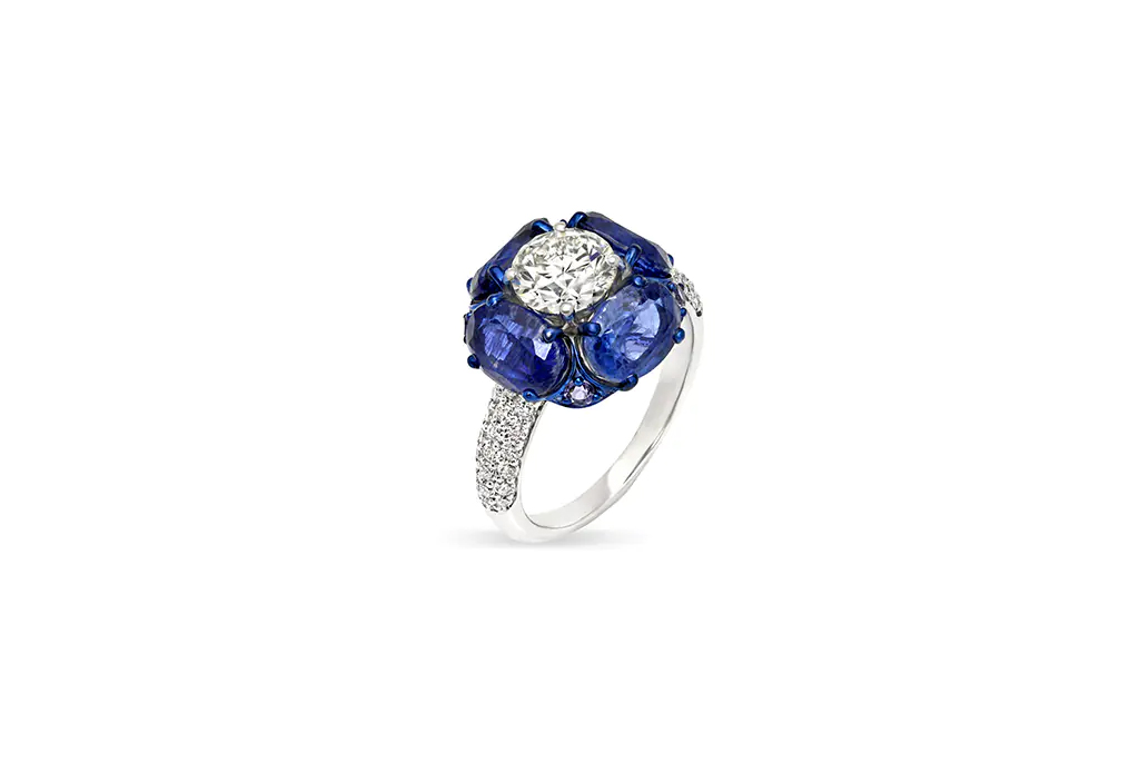 Kyanite Diamond Solitaire Ring