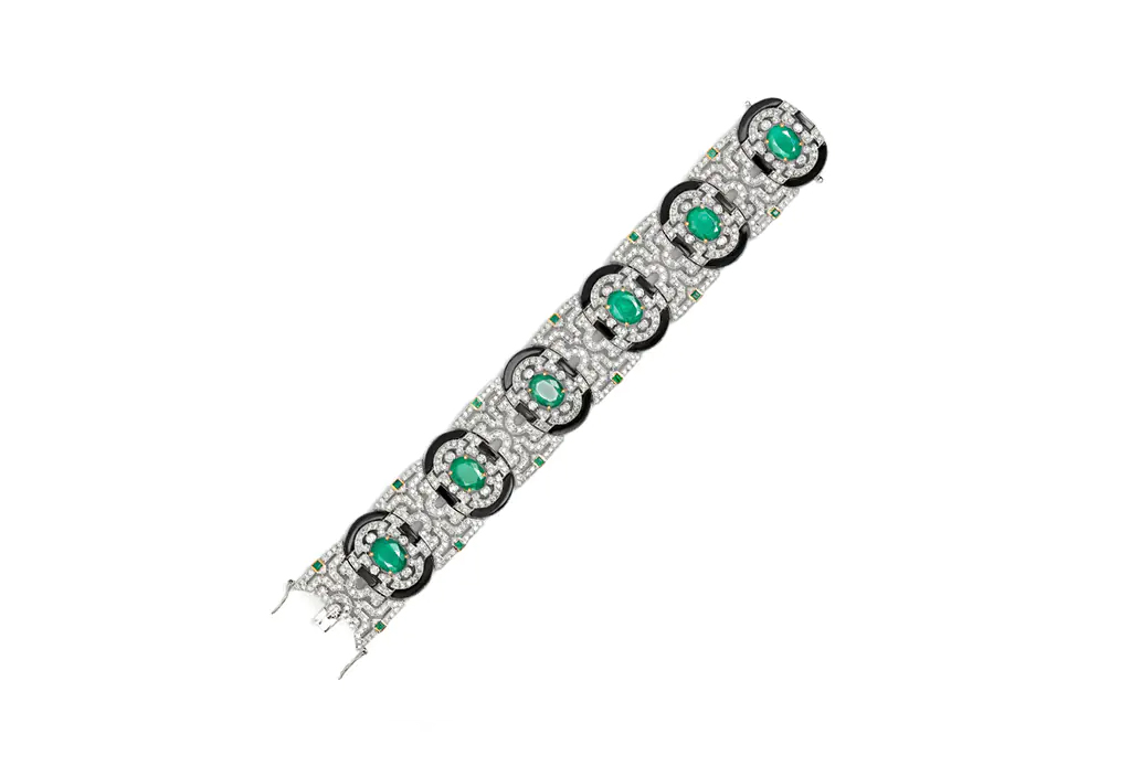 Emerald Diamond Art Deco Bracelet
