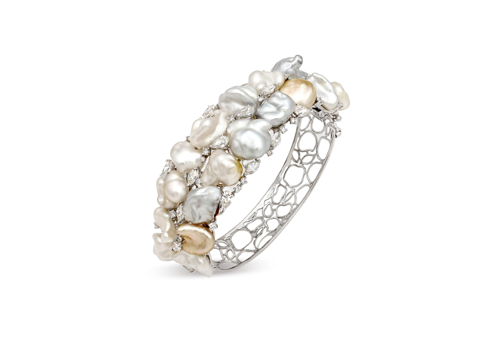 Keshi Pearl Diamond Bracelet