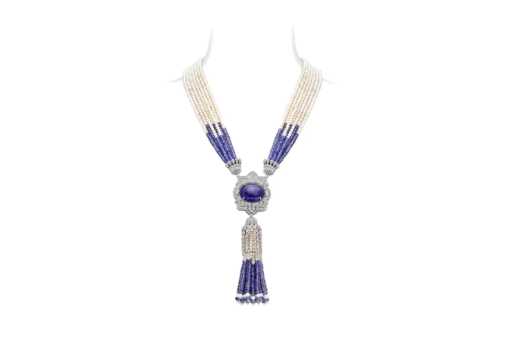 Tanzanite Pearl Art Deco Sautoir