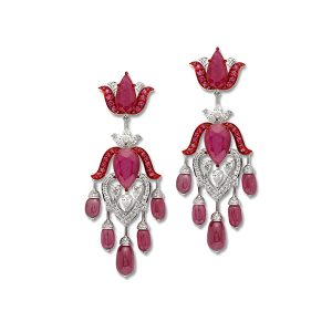 Ruby Diamond Bridal Earrings