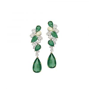 Diamond Emerald Drop Earrings