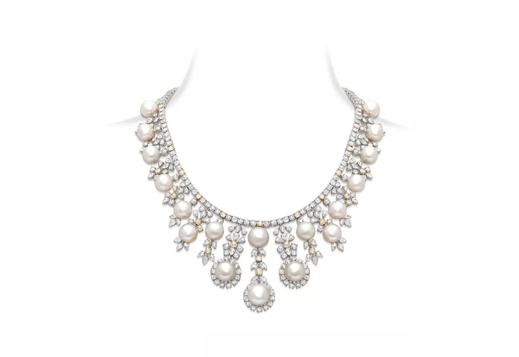 CLASSIC DIAMOND & PEARL BRIDAL NECKLACE