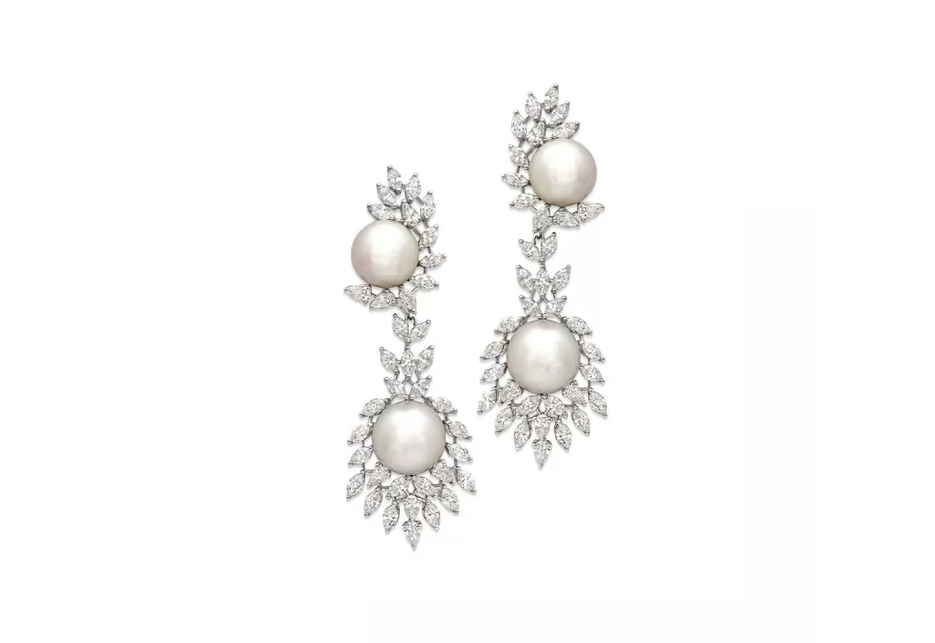Pearl and Diamond Wreath Earrings