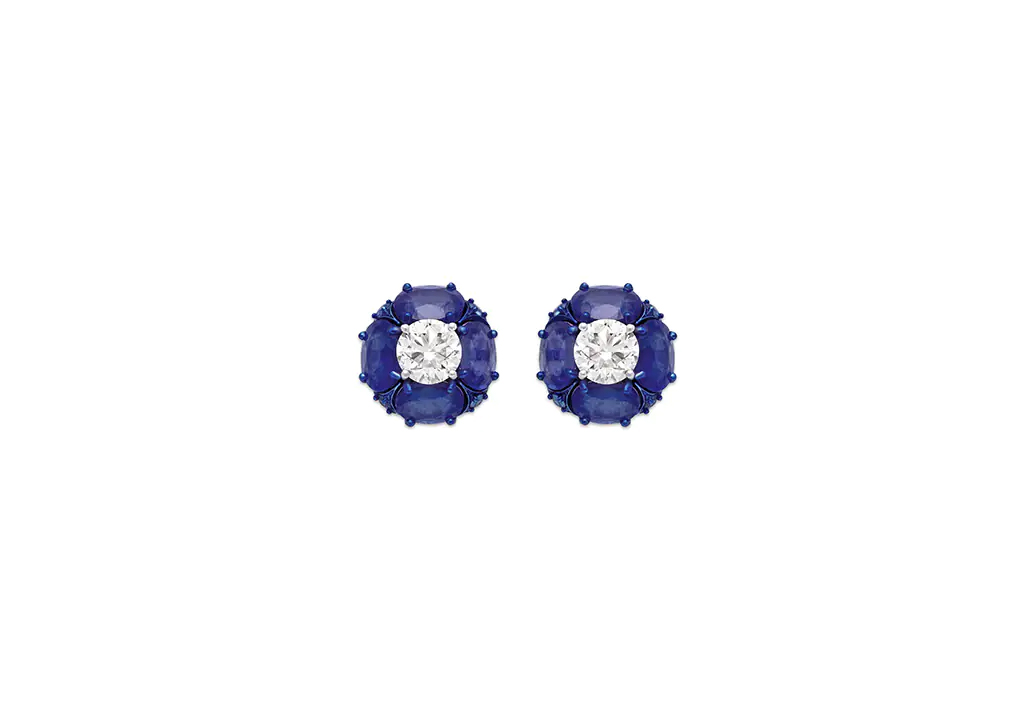 Kyanite Diamond Solitaire Stud Earrings