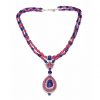Art Deco Ruby Tanzanite Pendant Necklace