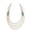 Art Deco Pearl Emerald Necklace
