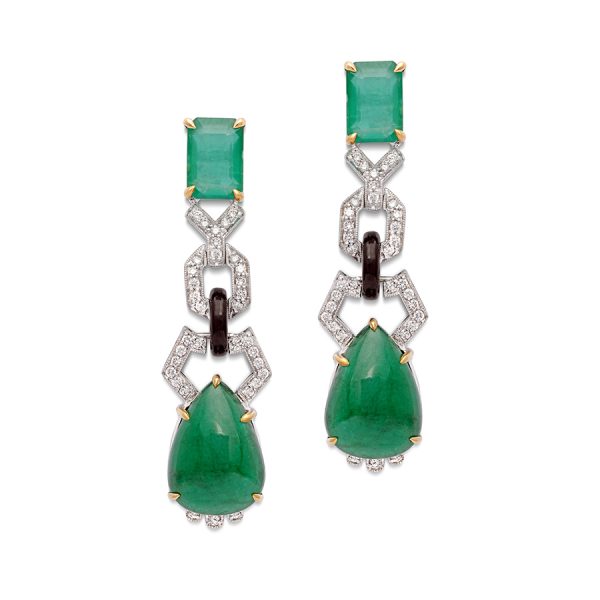 Art Deco Emerald Earrings