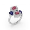 Ruby Tanzanite Prism Ring