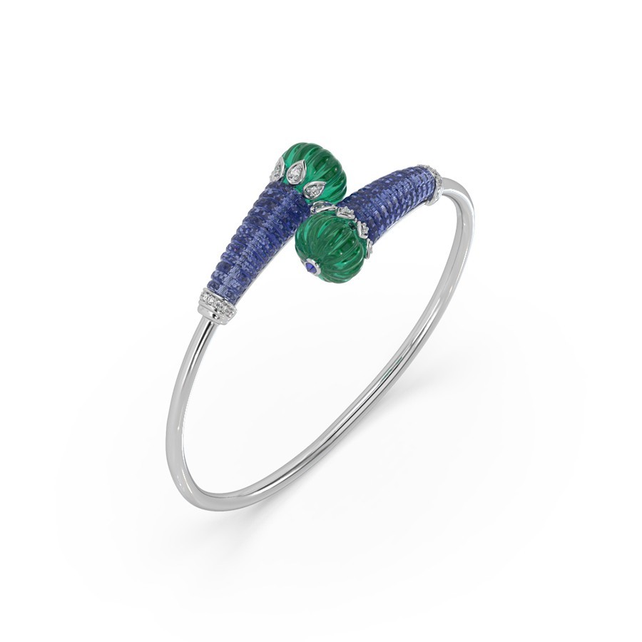 Emerald kundan bracelet green broad design kundan emerald bracelet-hdcinema.vn