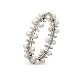 Pearl and Yellow Diamond Bangles