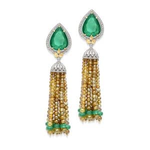 Buy champagne chandelier hanging earrings for women online from Rose Jewellery at best price. We have a wide range of luxury earring designs. Shop Now! https://therose.in/wp-content/uploads/products-images/JMSTK10111-1-768x768.jpg CHAMPAGNE CHANDELIER